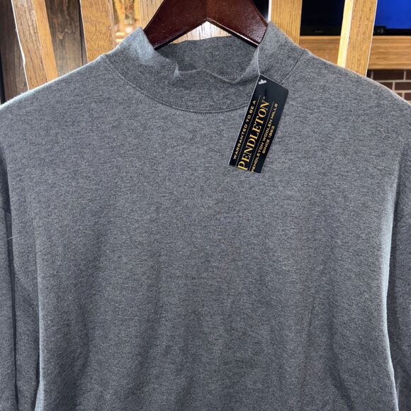 Pendleton L Large Gray Vintage Mock Turtleneck Pullover - Picture 3 of 4